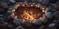 Cozy Campfire Stones Embers Warmth Royalty Free Stock Photo