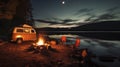 Fireside Night in the Wilderness Royalty Free Stock Photo