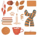 autumn objects clipart collection warm colors