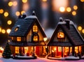 Cozy Christmas ceramic house candle long shot