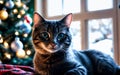 Cozy Christmas Comforts A Charming Scene with Cats and Festive Warmth