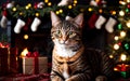 Cozy Christmas Comforts A Charming Scene with Cats and Festive Warmth