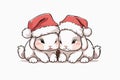 Cozy Christmas Dream of Two Kawaii Bunnies