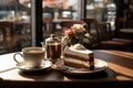 Cozy Coffee cake cafe. Generate Ai