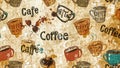 Classic Coffee Lover Seamless Background Pattern Royalty Free Stock Photo