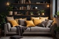 Cozy corners comfortable sofa bed Royalty Free Stock Photo