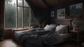 cozy cottage bedroom on a rainy day