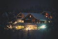 A cozy cottage chalet house near ski resort in winter