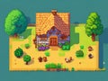 Cozy Cottage: A Charming 64-Bit Pixel Art House for Your Village