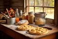 Freshly Baked Pies on Rustic Kitchen Table