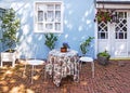 Cozy courtyard of a street cafe