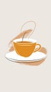 A cozy cup of steaming coffee. Minimalist illustration Royalty Free Stock Photo