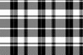 Cozy fabric check seamless, choose textile vector pattern. Net plaid background texture tartan in black and white colors