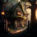 Cozy fairytale town in fantasy style