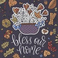 Cozy fall vector illustration. Autumn vector lettering card. Royalty Free Stock Photo