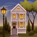 Cozy family house facade view Royalty Free Stock Photo