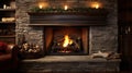 cozy gas log fireplace Royalty Free Stock Photo