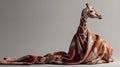 Cozy giraffe wrapped in a floral patterned blanket, creating a serene atmosphere in a studio setting while blending Royalty Free Stock Photo