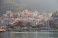 Cozy Greek holiday resort in summer season from the Ionian Sea