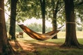 a cozy hammock hung between two trees Royalty Free Stock Photo