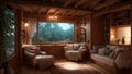 Cozy Haven Enchanting Illustration of a Relaxing Reading Nook.AI Generated