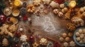 Cozy Holiday Baking Corner: Warmth & Joy in Every Cookie Royalty Free Stock Photo