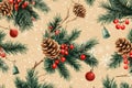 Cozy Holiday Evergreen Pattern Royalty Free Stock Photo