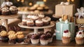 A cozy home bakery display with cookies, cupcakes, and decorative gift Royalty Free Stock Photo