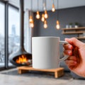 Cozy Home Interior Warm Winter Morning with Coffee Mug Royalty Free Stock Photo
