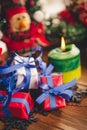 Cozy home related Christmas concept with toys Royalty Free Stock Photo
