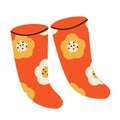 Cozy home socks. Vector clip art