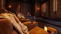 Cozy Home Theater with Warm Accents