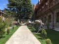 Cozy hotel courtyard in Borjomi