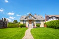 Cozy house with beautiful landscaping Royalty Free Stock Photo