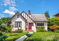 Cozy house with beautiful landscaping Royalty Free Stock Photo