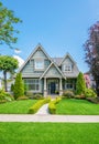 Cozy house with beautiful landscaping Royalty Free Stock Photo