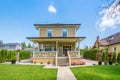 Cozy house with beautiful landscaping Royalty Free Stock Photo