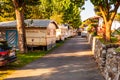 Cozy inside landscape design of camping La Ca located on the southern shore of Garda lake. Area for tents, campers, bungalows,