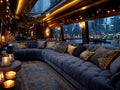 The cozy interior of a modern recreational vehicle image Royalty Free Stock Photo