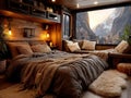 The cozy interior of a modern recreational vehicle image Royalty Free Stock Photo