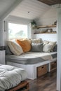 Cozy interior shots showcasing multifunctional furniture in tiny homes