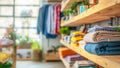Cozy interior of sustainable shop of second hand clothes Royalty Free Stock Photo