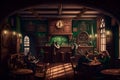 a cozy Irish pub on St. Patrick\'s Day