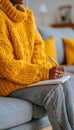 Cozy Journaling Session on a Comfortable Sofa, Reflecting on Personal Growth and Self-Discovery Royalty Free Stock Photo