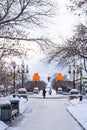 Cozy lamps on Lenin Avenue in Yekaterinburg, Russia