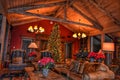 Cozy little christmas cabin warm