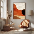 Cozy living room with a chair by the window and a painting on the wood flooring Royalty Free Stock Photo