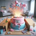 Gender reveal party boy or girl? Erupts to life in a living room