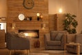 Cozy living room interior with comfortable furniture Royalty Free Stock Photo