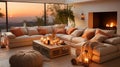 Cozy living room with soft sofas and warm shades that create an atmosphere of comfor